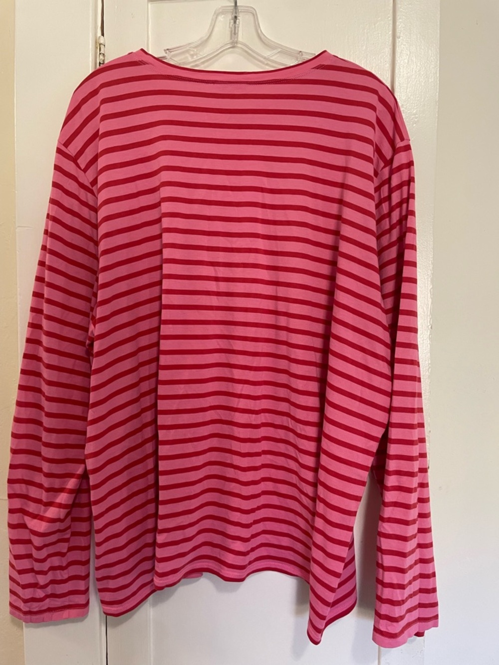 Frances Valentine Pink and Red Striped Long Sleeve Tee size 3x - Picture 6 of 6